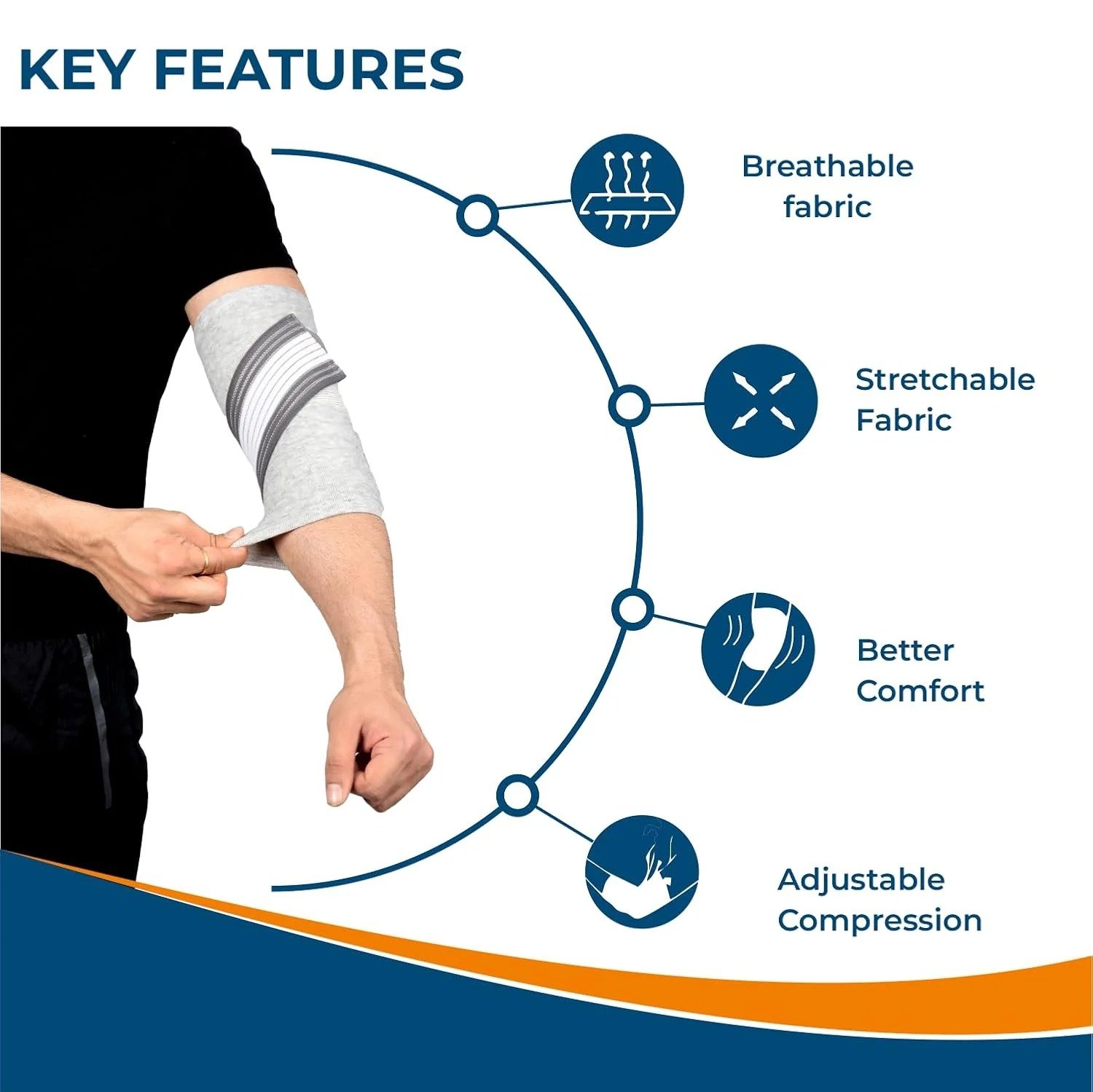 ACCUSURE BAMBOO YARN ELBOW BINDER E-25 - Image 4