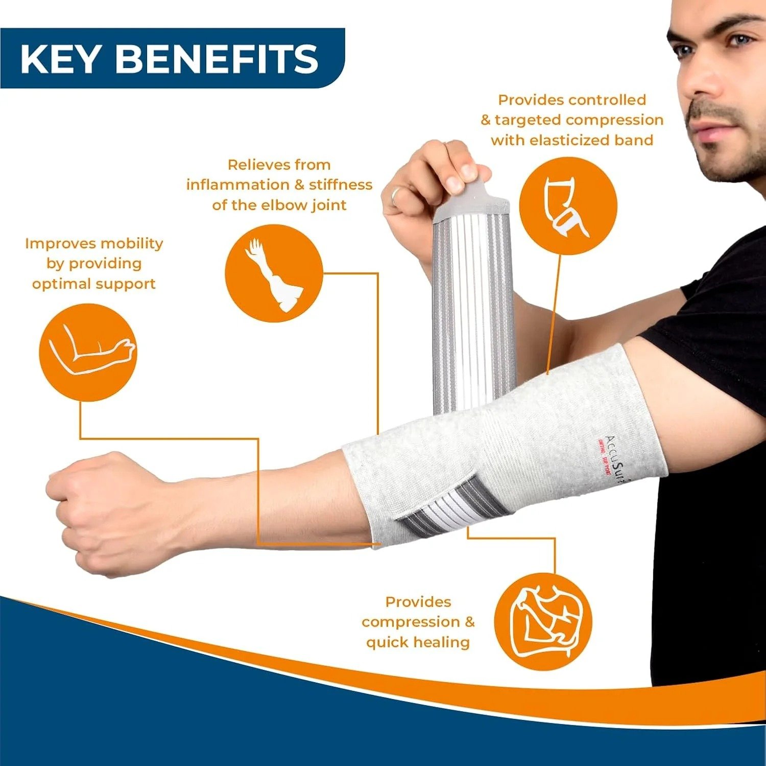 ACCUSURE BAMBOO YARN ELBOW BINDER E-25 - Image 3