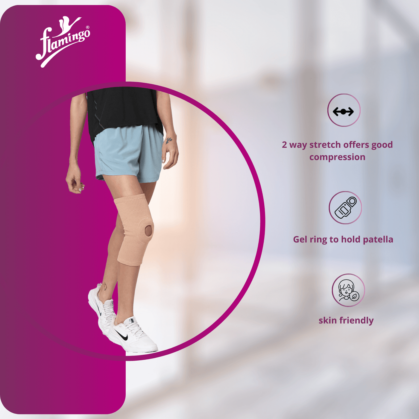 FLAMINGO OPEN PATELLA KNEE CAP - Image 2