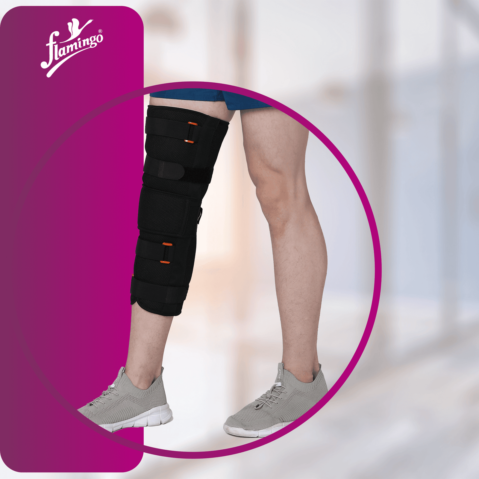 FLAMINGO KNEE IMMOBILIZER (UNIVERSAL) 17"