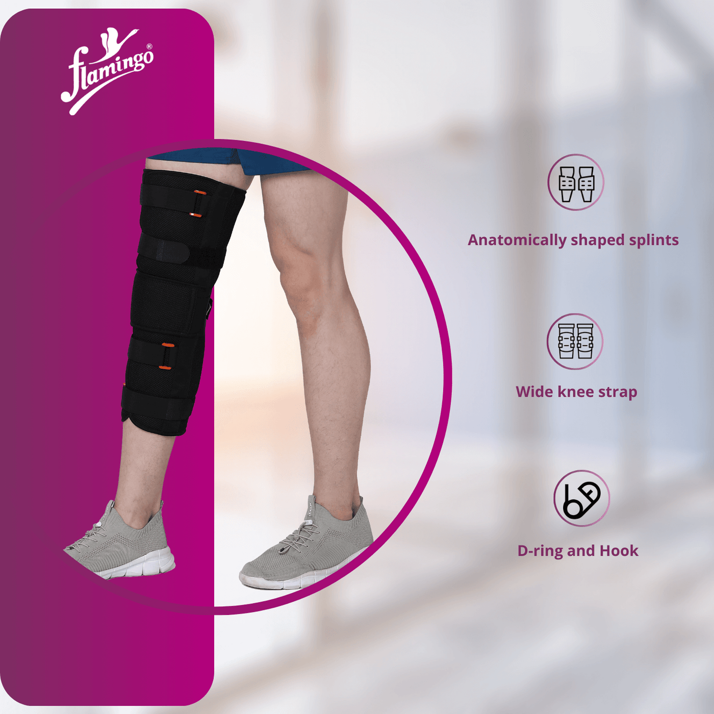 FLAMINGO KNEE IMMOBILIZER (UNIVERSAL) 17" - Image 3