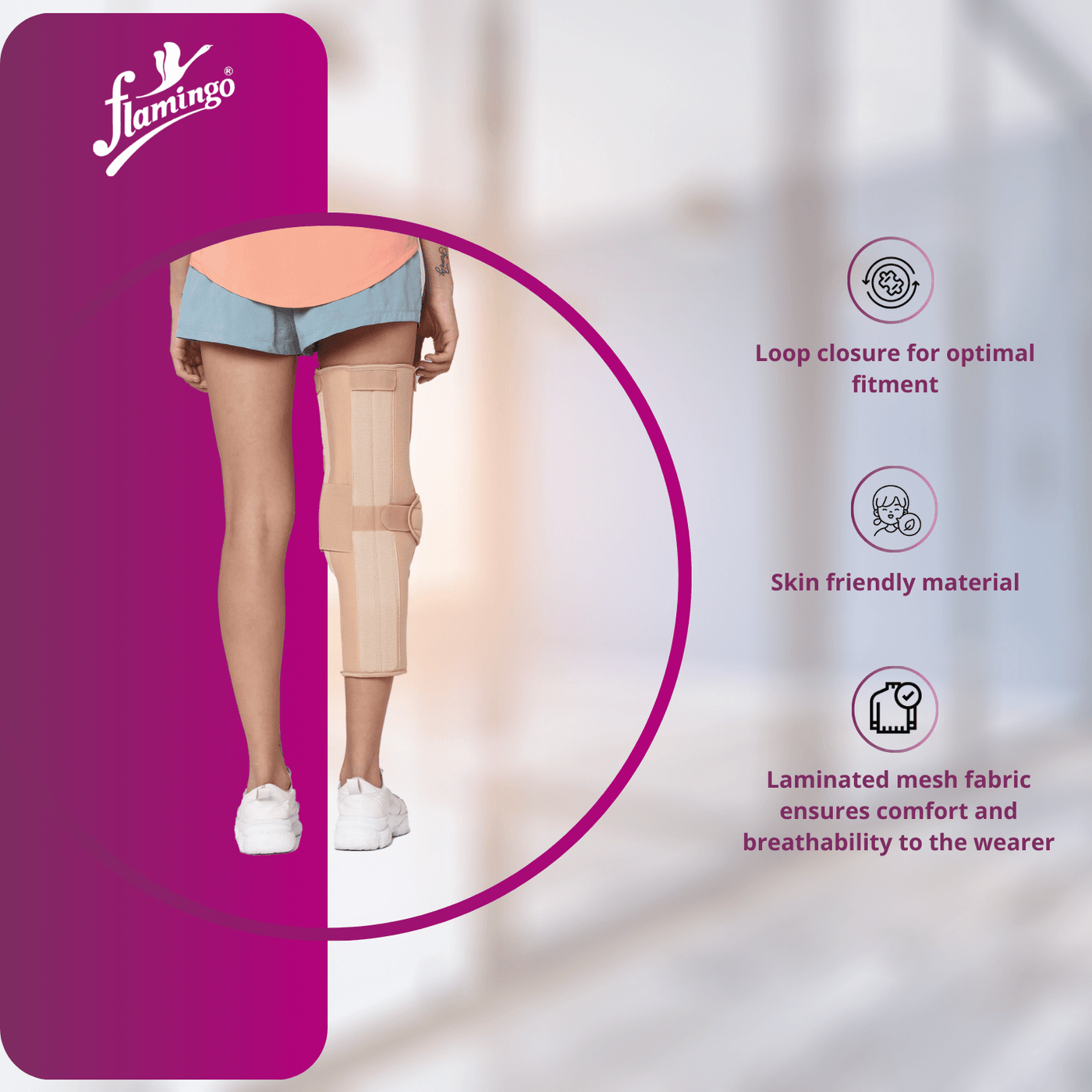 FLAMINGO KNEE IMMOBILIZER (UNIVERSAL) 17" - Image 2