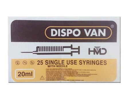 DISVO VAN HYPODERMIC SYRINGE 20ML - 25UNITS PACK - Image 2