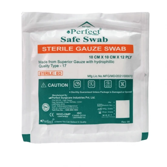 PERFECT SAFE SWAB STERILE GAUZE 10CMX10CM -10PCS - Image 3
