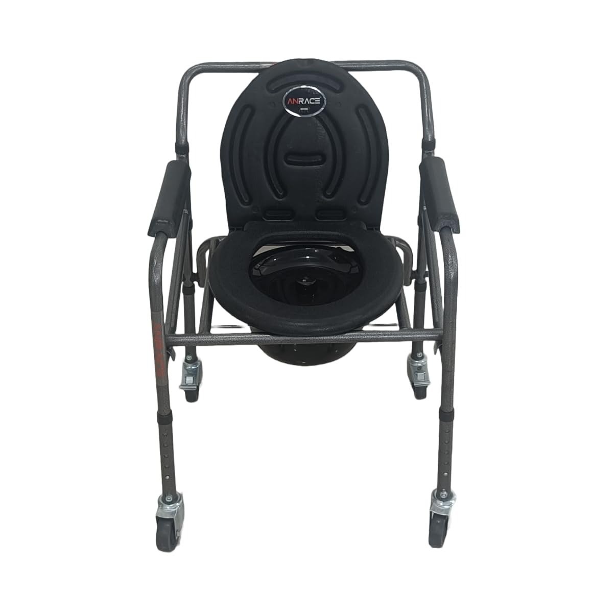 ANRACE HIEGHT ADJUSTABLE COMMODE CHAIR FOR DIABLED WITH WHEELS